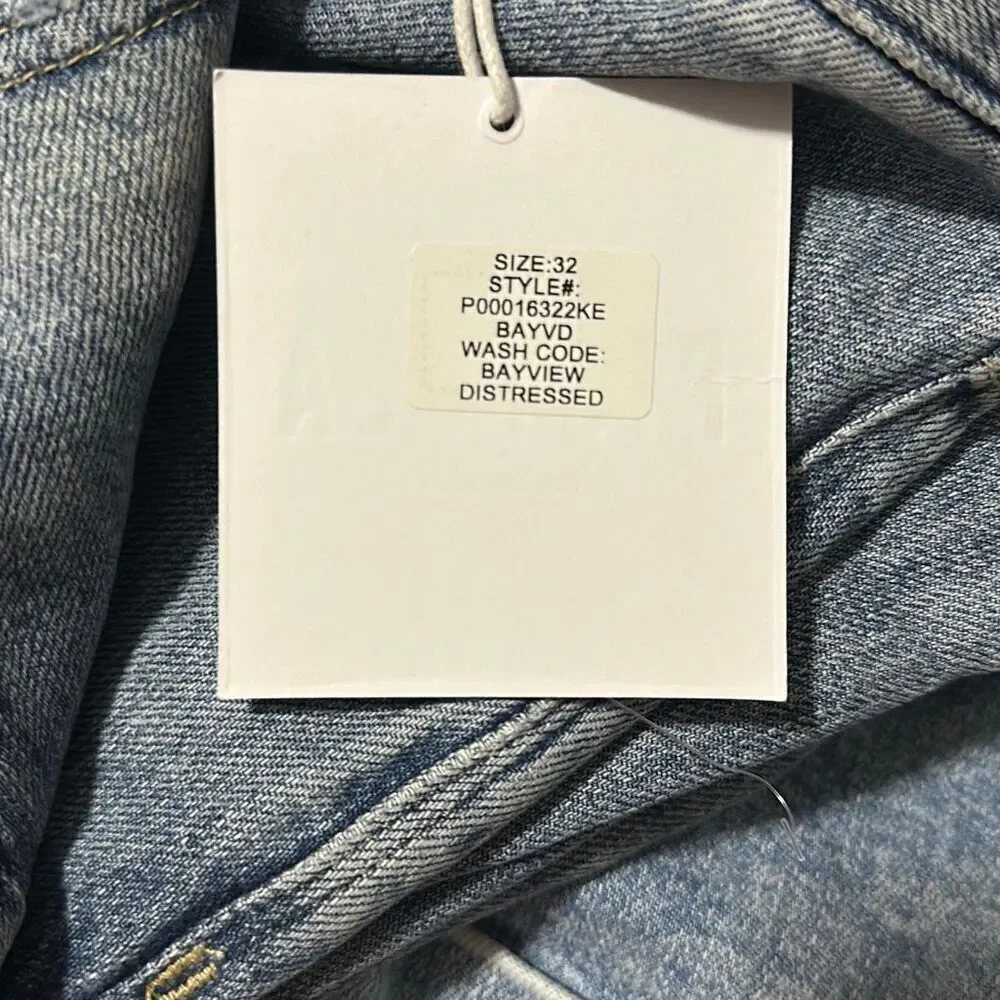 Pistola Cassie Super High Rise Straight Distressed Jeans in Bayview Size 32
